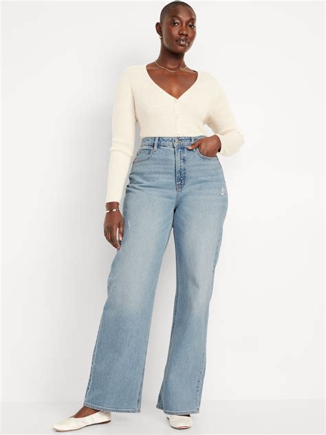 Curvy Extra High-Waisted Wide-Leg Jeans | Old Navy
