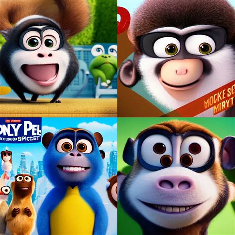 pixar movie posters about monkeys animated film | Stable Diffusion