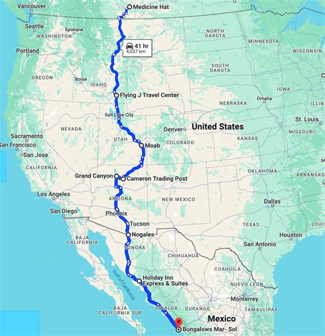 Map Of Canada To Mexico