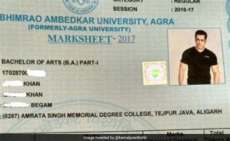 सोशल मीडिया पर 'सलमान खान' की कॉलेज मार्कशीट वायरल, जानिए क्या है ...