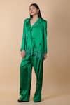 Buy Green Embroidery Floral Embellished Blazer And Pant Set For Women ...