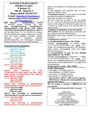 Fillable Online documents awbb Invitation Easter tournament Ostrava ...
