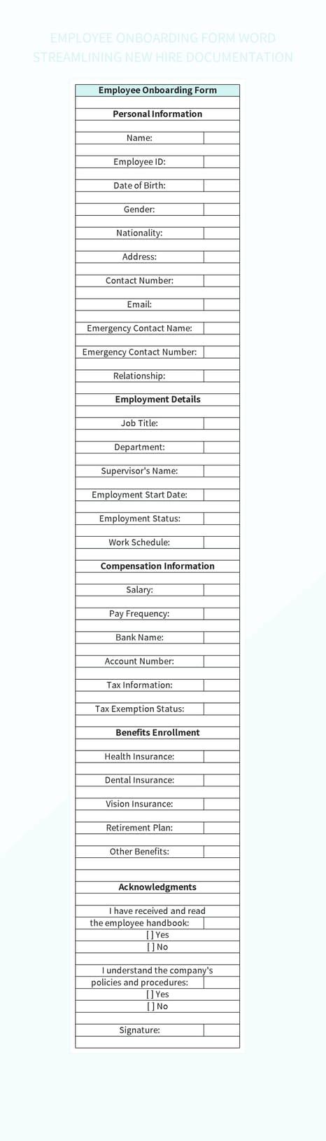 Image result for Onboarding Application Form