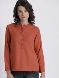 CHEMISTRY Casual Full Sleeve Solid Women Red Top - Buy CHEMISTRY Casual ...