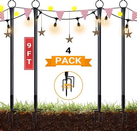 SURNIE Outdoor String Light Poles - 4 Pack 9 FT for Nepal | Ubuy