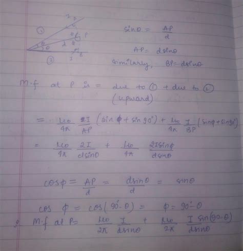 38. in the figure shown what is magnetic field at p take 0 = 60\u00b0 1 ...