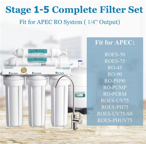 Vegebe 1-5 Stage 100 GPD RO Water Filter Set Replacement India | Ubuy