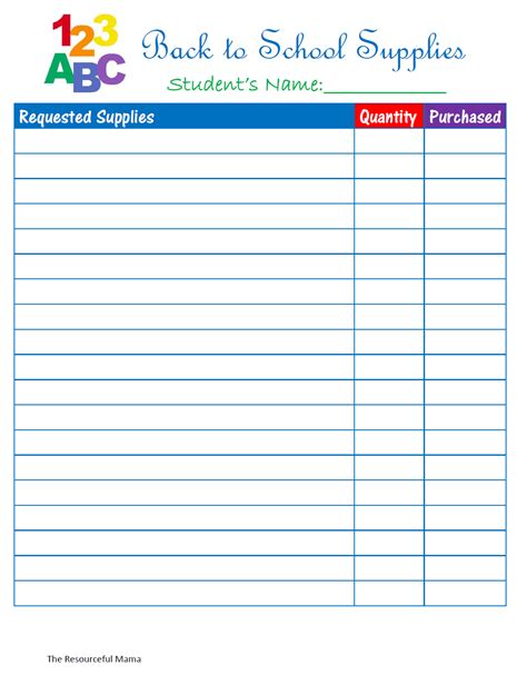 List Of Classroom Materials at Larissa Morning blog