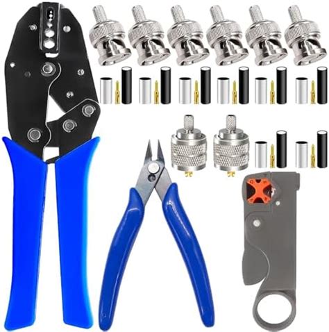 mxuteuk Coaxial Cable Crimping Tool Kit WIth 1PCS Heavy Duty Ratchet ...