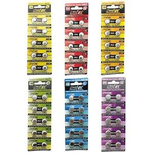 HyperPS (Total 60 pcs) AG1 AG3 AG4 AG7 AG10 AG13 Alkaline 1.5V Button ...