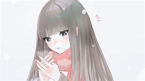 Wallpaper girl, blush, cold, anime hd, picture, image