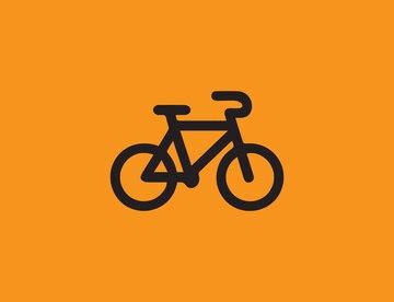 A flat design of a bicycle icon on an orange background | Premium AI ...