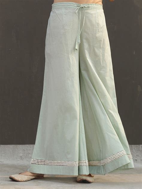 Peach Embroidered Cotton Kurta with Palazzo- Set of 2