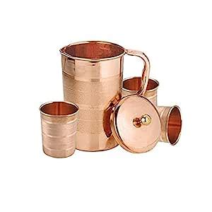 Buy shree nageshwar pure copper luxury jug-glass set of 5 Online at Low ...