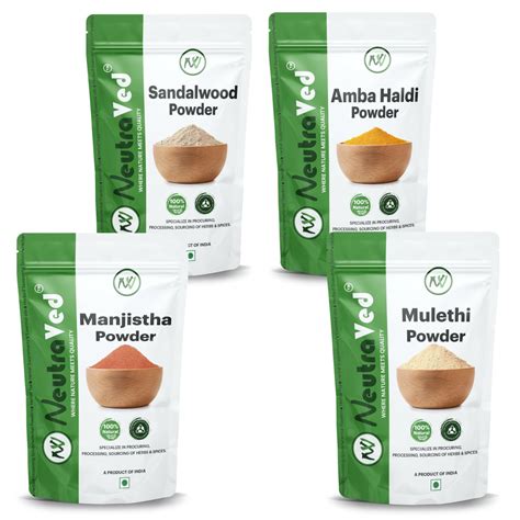 NeutraVed Manjistha, Licorice/Mulethi, Amba Haldi and Sandalwood ...