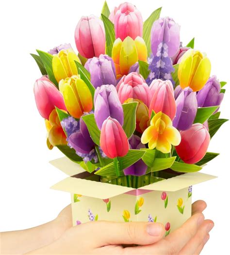 CNLITIHEKA Pop Up Tulip Flower Bouquet Card Get Well Soon Cards India ...