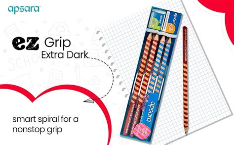 Apsara EZ Grip Extra Dark Pencils - Pack of 10 : Amazon.in: Beauty