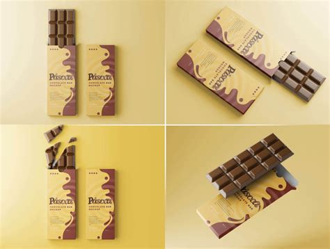 Chocolate Bar Mockup Psd Metallic