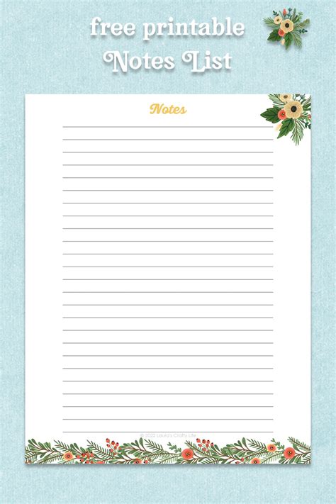 Image result for Notes List Printable