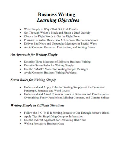 Image result for Objectives Writing Style Examples