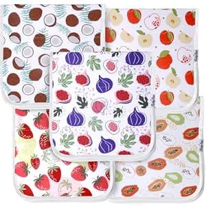 KiddyStar 5-Pack Organic Cotton Burp Cloths – Soft & Absorbent Baby ...