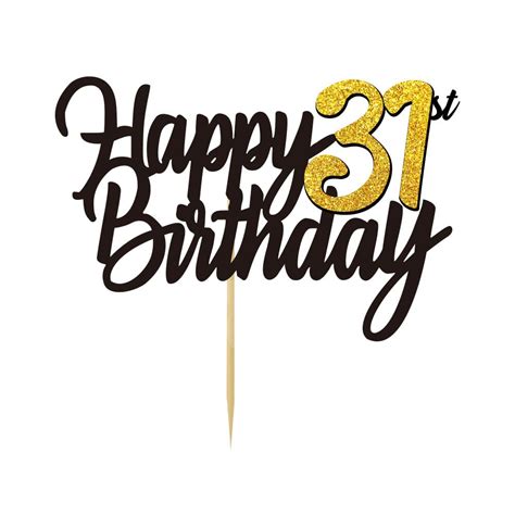 Happy 31st Birthday Cake Toppers Glitter 31st Anniversary Cake Topper ...