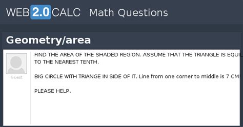 View question - Geometry/area