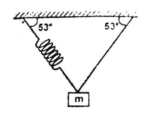 A block is attached with an ideal spring and string, and is in ...