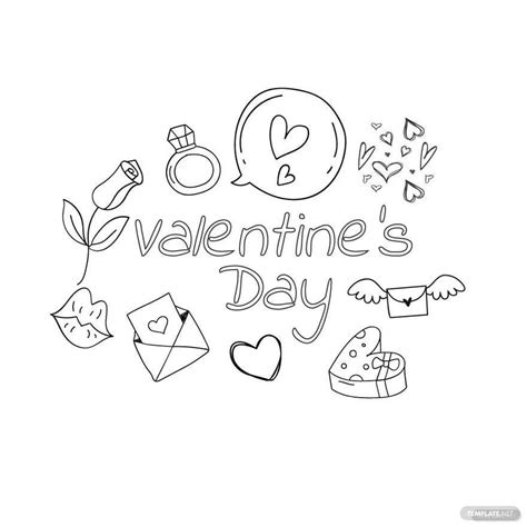 Valentine's Day Drawing in Illustrator, EPS, JPEG, SVG, PNG, PSD ...