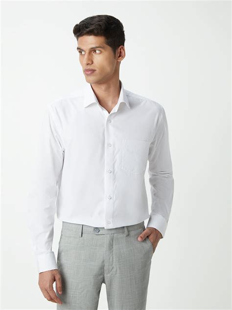 Buy WES Formals White Cotton Relaxed-Fit Shirt from Westside