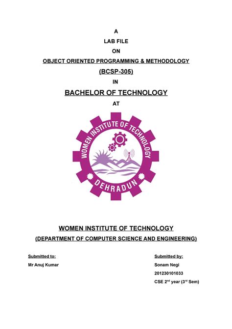 Java Prac - Java Prac - A LAB FILE ON OBJECT ORIENTED PROGRAMMING ...