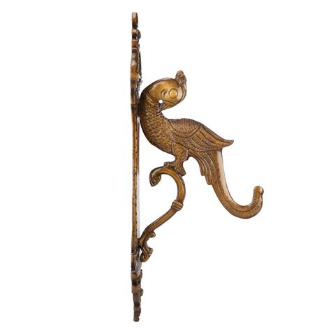 Kartique Handcrafted Brass Peacock Wall Bracket - Antique Bronze Hook ...