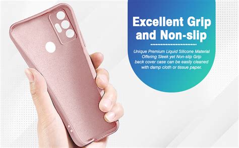 LIRAMARK Silicone Soft Back Cover Case for Tecno Spark 7 / 7T (Pink ...