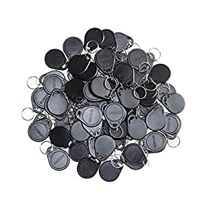 Getmorv 100PCS 125KHz RFID Key Fob Contactless Keyfob Proximity ID Card ...