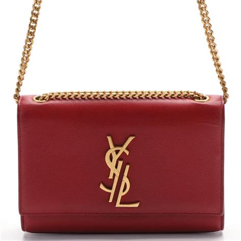 Yves Saint Laurent Crossbody Bag in Red Grained Leather | EBTH