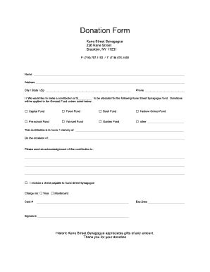 Fillable Online kanestreet Donation Form - Kane Street Synagogue ...