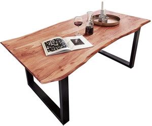 THE ATTIC Live Edge Table Solid Wood 6 Seater Dining Table Price in ...