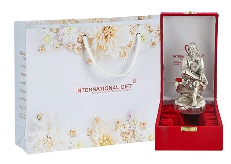 Buy INTERNATIONAL GIFT Silver Plated Sai Baba Idol (Murti) Oxidized ...