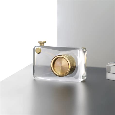 The Crystal Clarity Camera with Brass Lens Desktop Sculpture only on ...
