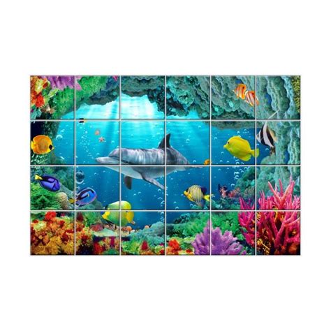 NISH! Sea Life 3D Effect Wall Tile Mural #078 - Ceramic Tiles - Gloss ...