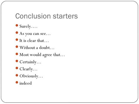 What Are Some Conclusion Starters at Janice Bottorff blog