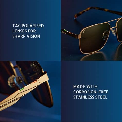 Buy Gunmetal Blue Full Rim Rectangle Square Vincent Chase PATRIOT VC ...