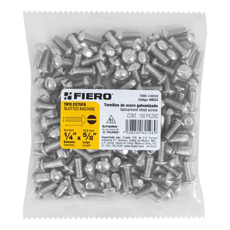 Bolsa con 150 tornillos 1/4 x 5/8 tipo estufa, FIERO - Truper ...