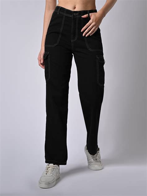 Buy Women High-Rise Loose Straight Fit Cargo | Kraus Jeans