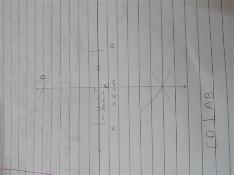 Draw a line segment AB=5•6cm.Take a point C on AB such that AC=3cm.Draw ...