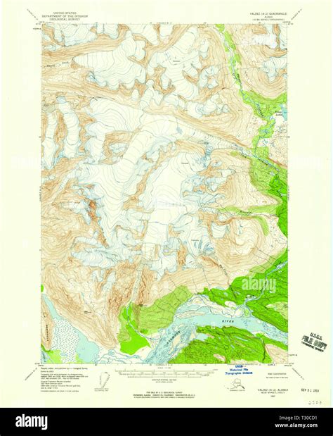 USGS TOPO Map Alaska AK Valdez A-2 360278 1957 63360 Restoration Stock Photo - Alamy