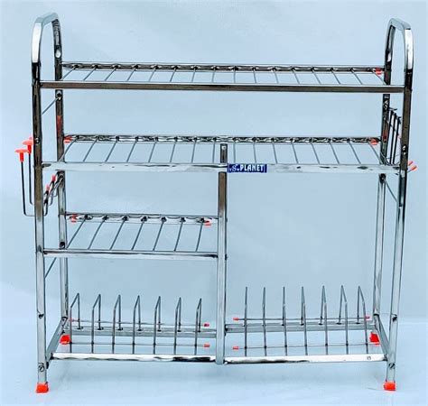 TSW STAINLESS STEEL DISH RACK | KITCHEN RACK | UTENSILS STAND | SQUARE ...