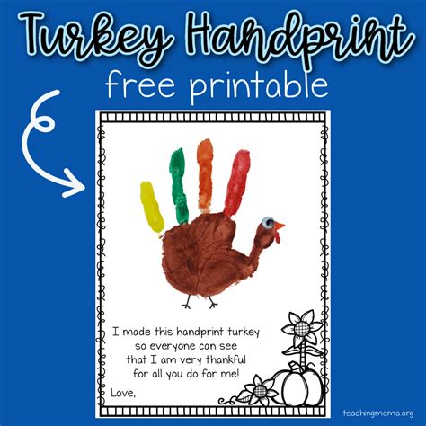 Hand Turkey Drawing Template | Fanny Printable