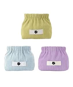 Bindex Portable Corduroy Storage Bag,Corduroy Elastic Hair Tie ...