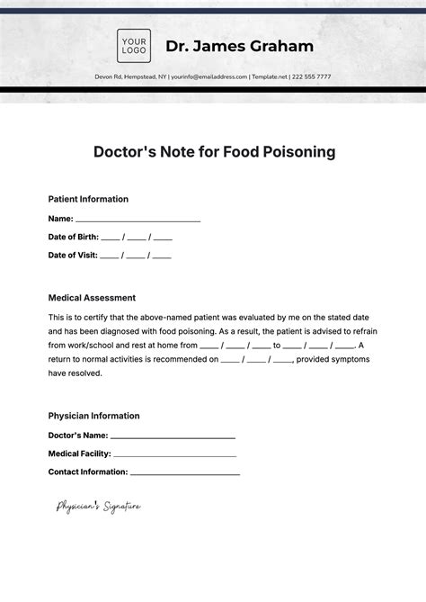 Free Return to Work Doctors Note Template to Edit Online